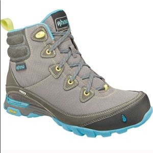 Ahnu grey and blue hiking boots